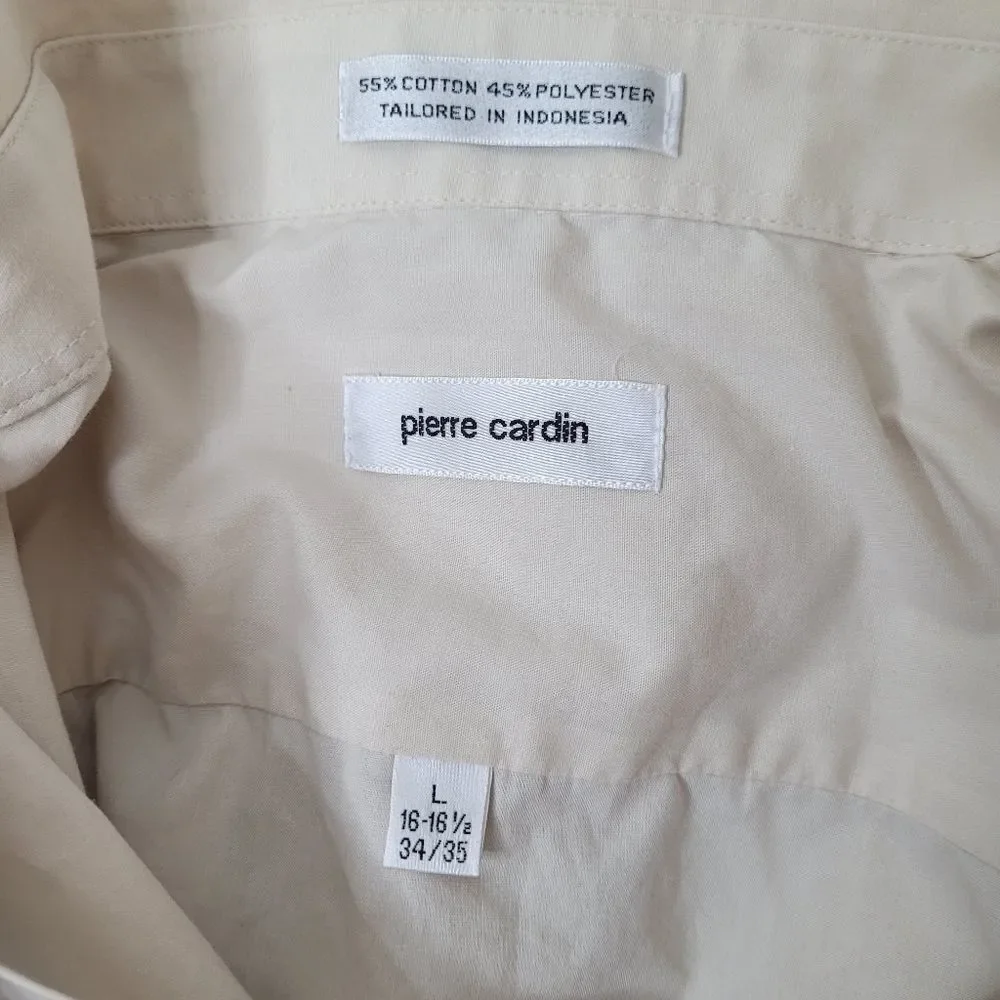 Pierre cardin mens large shirt cream button up